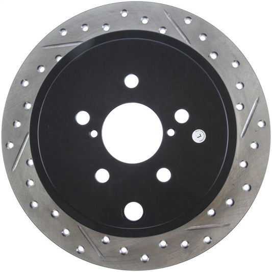 StopTech Slotted & Drilled Left Rear Rotor | Subaru Impreza WRX (08-10) / Coupe/Sedan (08-10) (127.47029L)
