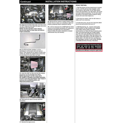 K&N Performance Intake | Chevy Camaro 6.2L V8 (10) (63-3074)