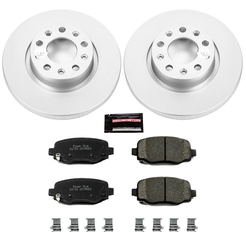PowerStop CRK6543 Rear Disc Brake Kit Rotors Pads Set for 2014-21 Jeep Cherokee