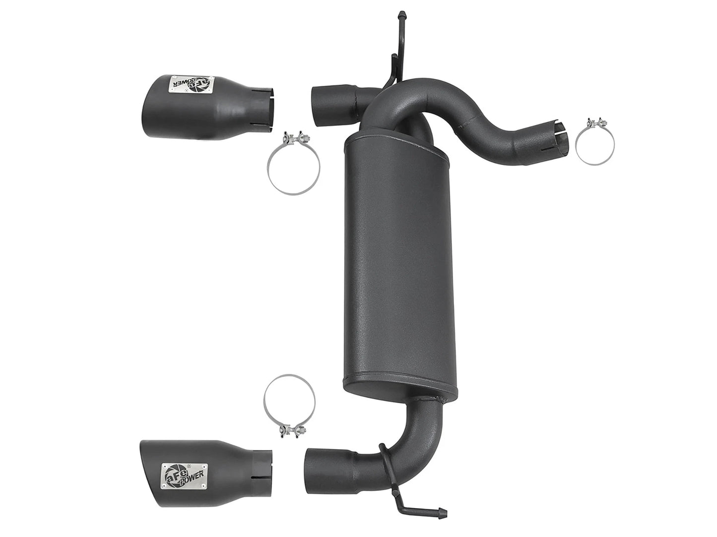 aFe 2.5in 409 SS Axle-Back Exhaust | Jeep Wrangler JK V6 3.6/3.8L (07+) (49-48061-B)