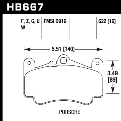 HAWK HPS Brake Pad Sets | HB667F.622