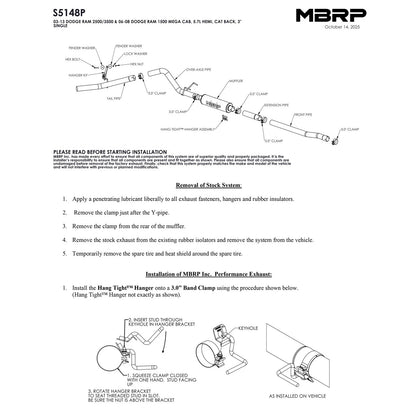 MBRP 3in Cat-Back Single Side Exit Exhaust | Ram 2500/3500 Hemi 5.7L (03-13) (S5148P)