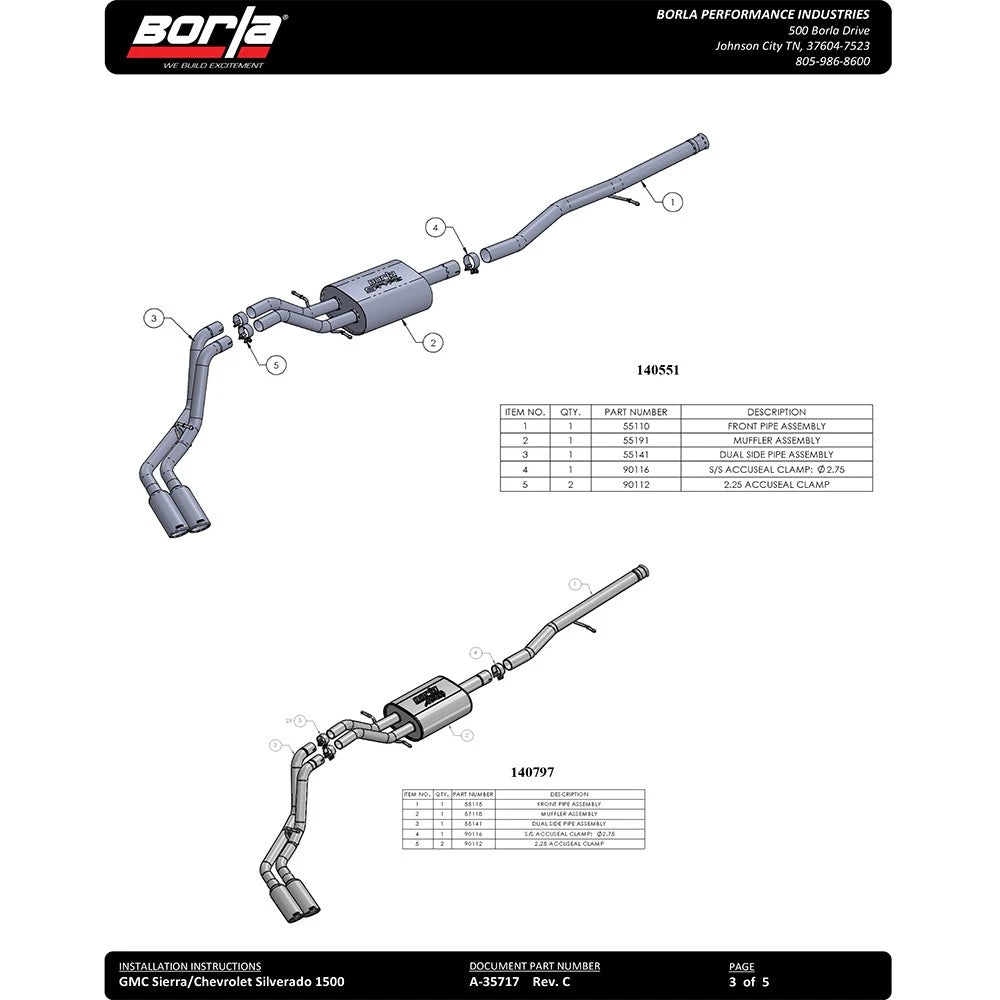 Borla Cat-Back Exhaust System - ATAK | Multiple Fitments (140797)