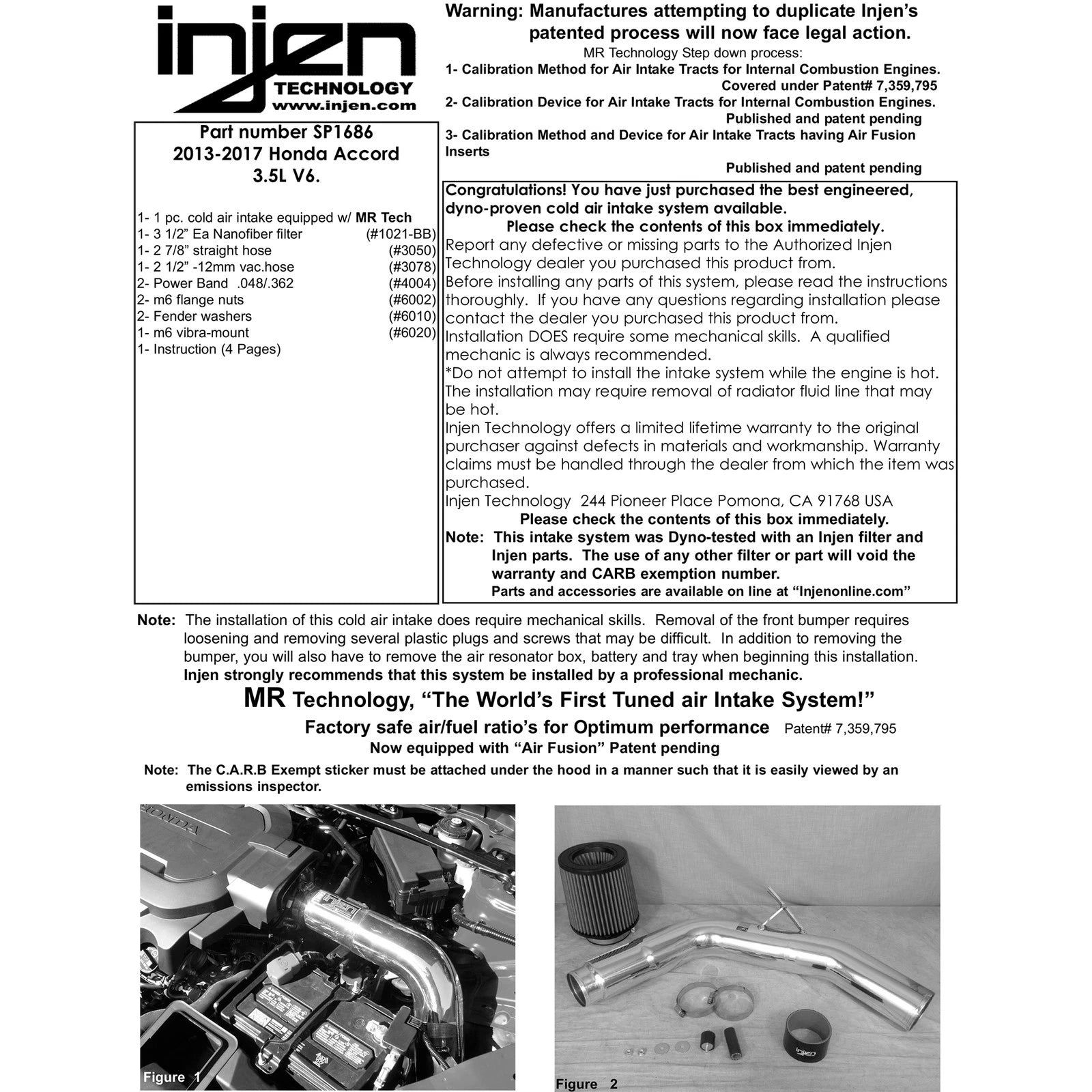Injen Cold Air Intake | Honda Accord (09-20) / TSX (09-14) (SP1686P)