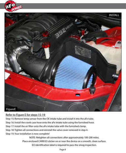 aFe Magnum FORCE Stage-2 Cold Air Intake | Dodge Challenger/Charger / Chrysler 300 SRT8 (51-12172)