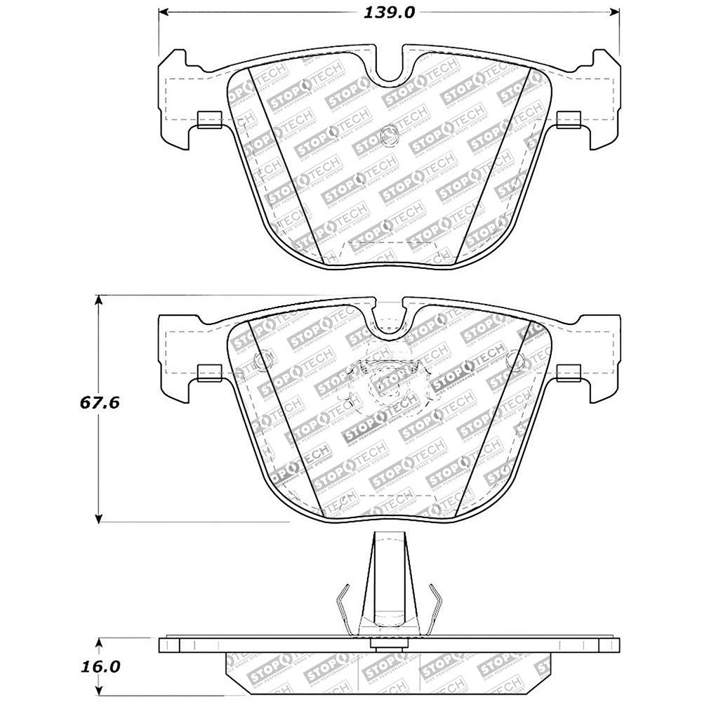 Stoptech Street Touring Rear Brake Pads | 2006-2009 BMW M5 and 2007-2009 BMW M6 (308.0919)