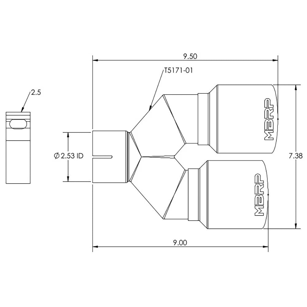 MBRP Single Wall Angle Cut Dual 3.5-Inch Outlet | Universal (T5171)