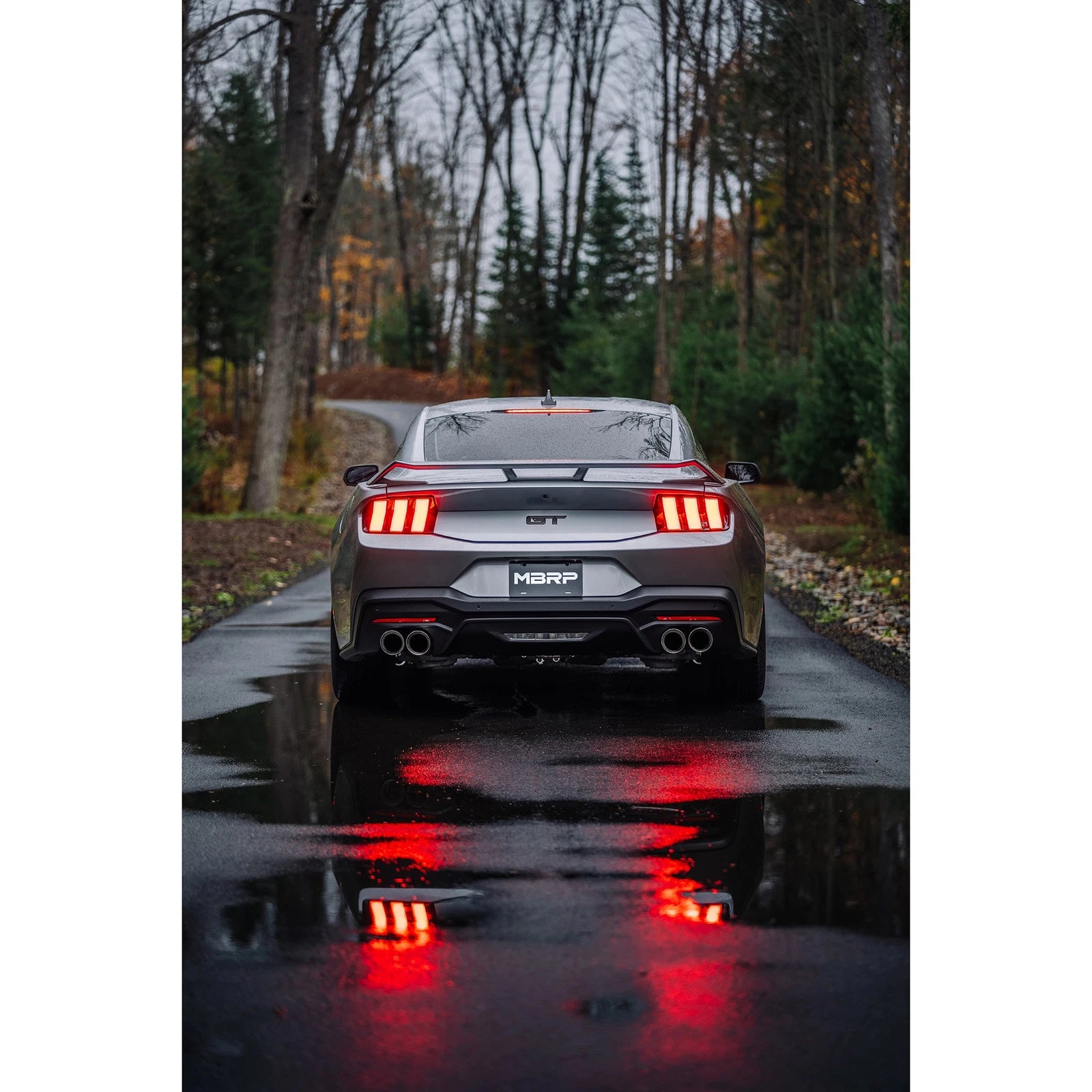 MBRP 2024+ Ford Mustang 5.0L Alum. SS 3in Cat-Back Dual Split Exhaust w/ Quad Tips (Valve Delete) | Ford Mustang (S7282AL)