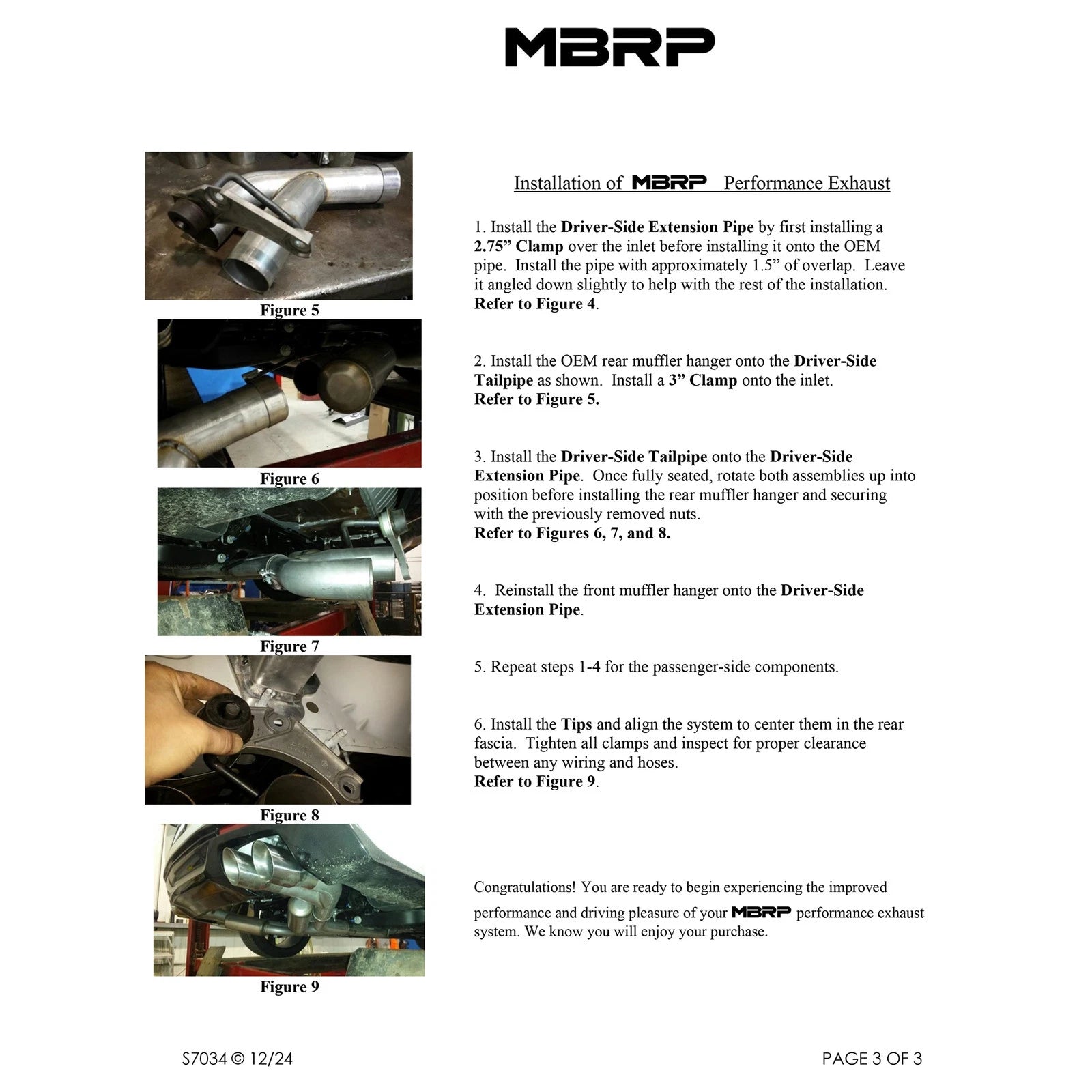 MBRP 3in Dual Rear Exit D&S Axle Back Exhaust | Camaro SS (16-19) Non NPP (S7034409)