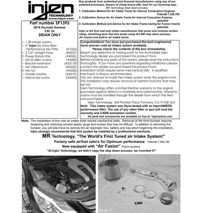 Injen Short Ram Intake with MR Technology | Hyundai Genesis Coupe (08-16) (SP1393BLK)