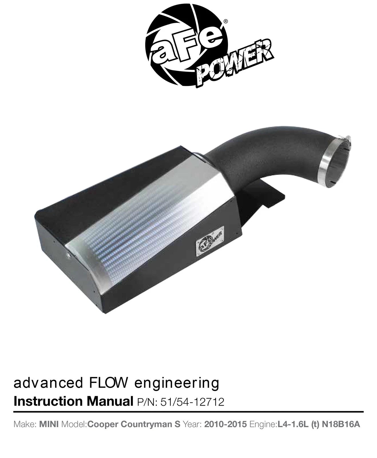 aFe MagnumFORCE Stage-2 Pro Dry S Intake | Mini Cooper Countryman S 1.6L Turbo (10-15) (51-12712)