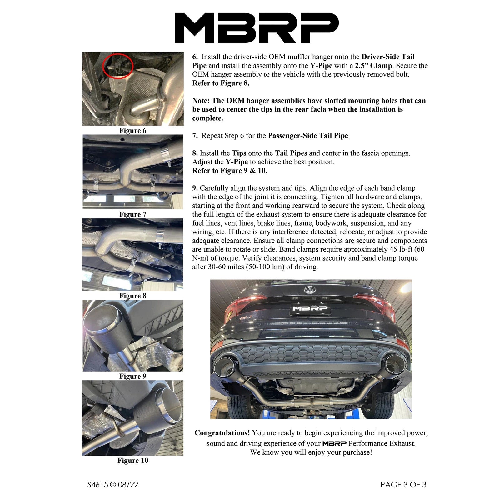 MBRP 3in T304 SS Cat-Back Exhaust | VW Jetta GLI 2.0 TSI (22+) (S46153CF)