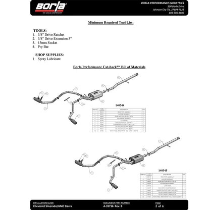 Borla Cat-Back Exhaust System - Touring | Multiple Fitments (140544)
