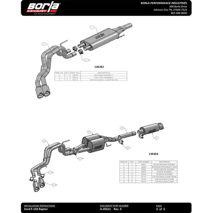 Borla Cat-Back Exhaust System - Touring | Multiple Fitments (140404)
