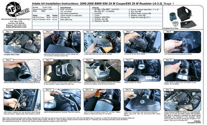 aFe Stage-1 Cold Air Intake | BMW Z4 M (E85/E86) (06-08) (54-11521)