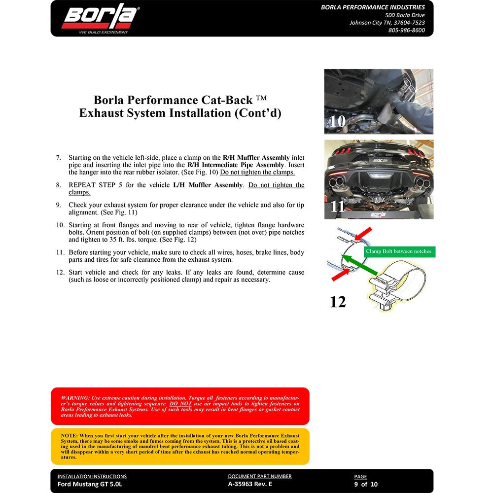 Borla Cat-Back Exhaust System - ATAK | 2018-2020 Ford Mustang Coupe 5.0L (140746)