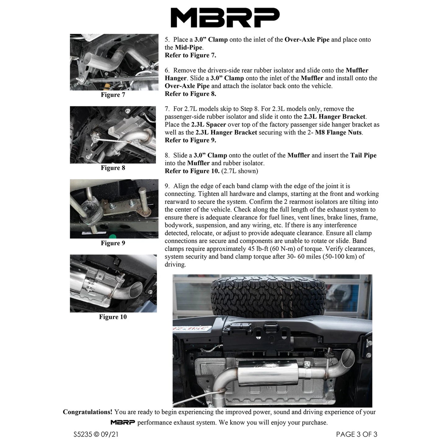 MBRP 3-Inch Armor Lite Street D&S Cat-Back Exhaust | Ford Bronco (21-24) (S5237AL)
