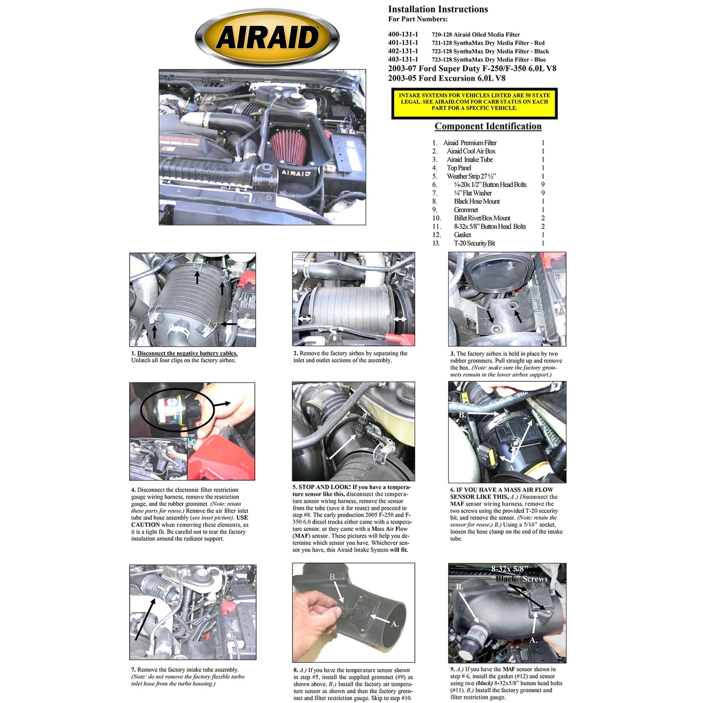 Airaid MXP Intake System | Ford Power Stroke 6.0L Diesel (03-07) (400-131-1)