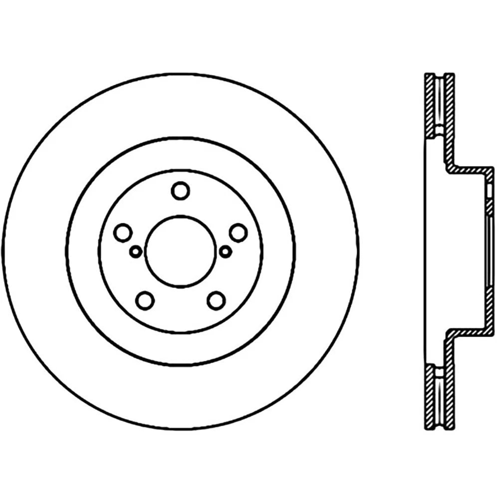 StopTech Slotted & Drilled Left Front Rotor | Subaru WRX (02-10) (127.47018L)