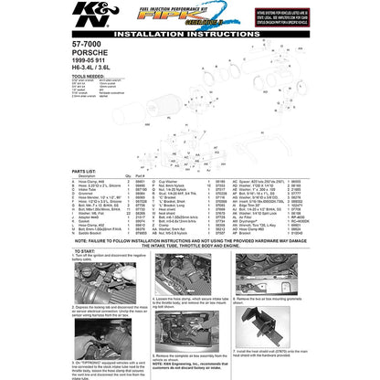 K&N Engineering Performance Intake Kit: Porsche Carrera 996 1999 - 2005
