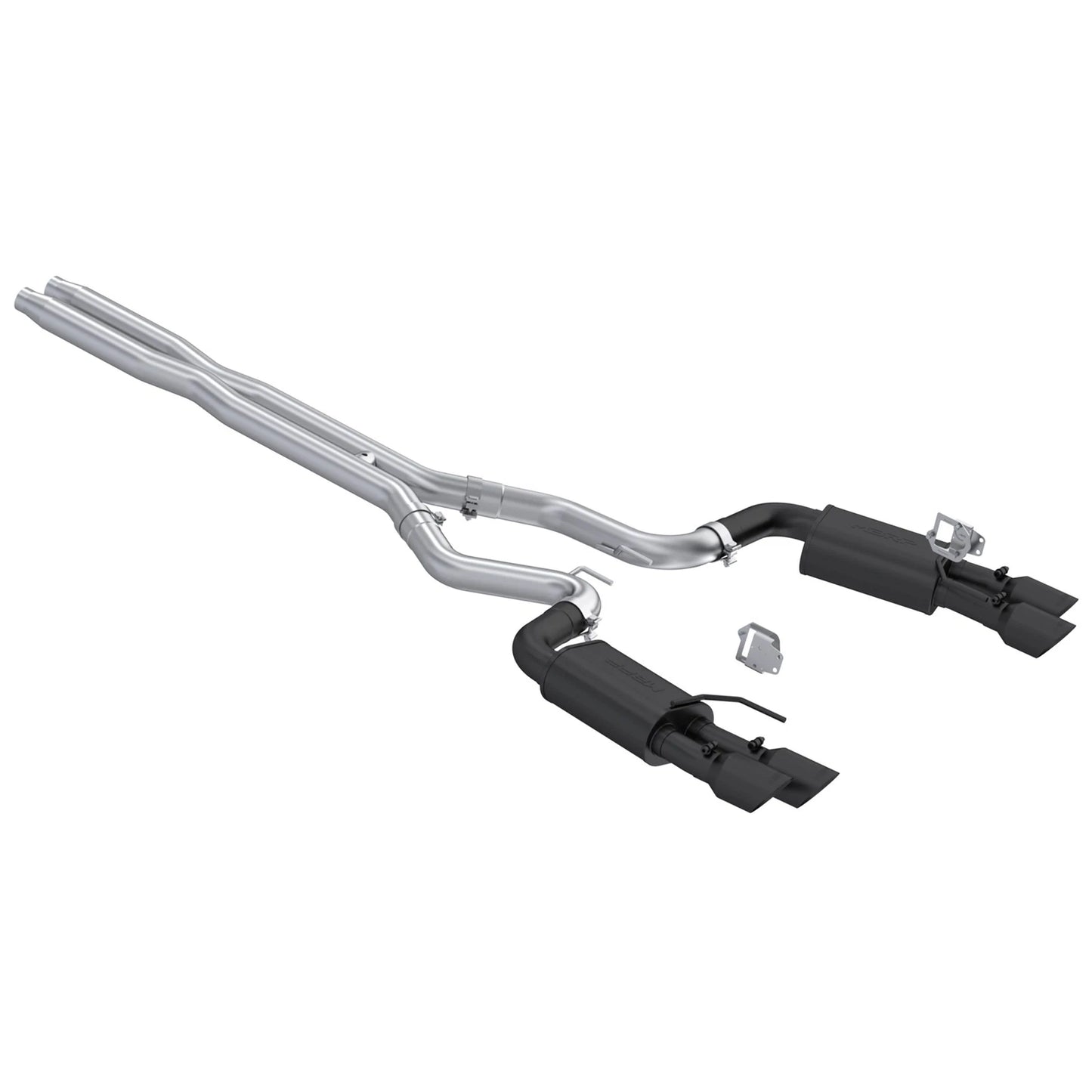MBRP 3in Cat-Back Dual Split Rear Exhaust | Ford Mustang GT 5.0L (24+) Quad Black Tips (S7280BLK)
