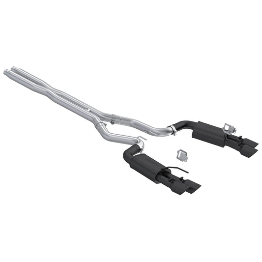 MBRP 3in Cat-Back Dual Split Rear Exhaust | Ford Mustang GT 5.0L (24+) Quad Black Tips (S7280BLK)