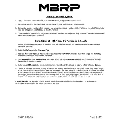 MBRP 3in. Cat-Back Single Side AL P Series Exhaust | Chevrolet/GMC Tahoe/Yukon 5.3L (00-06) (S5026P)