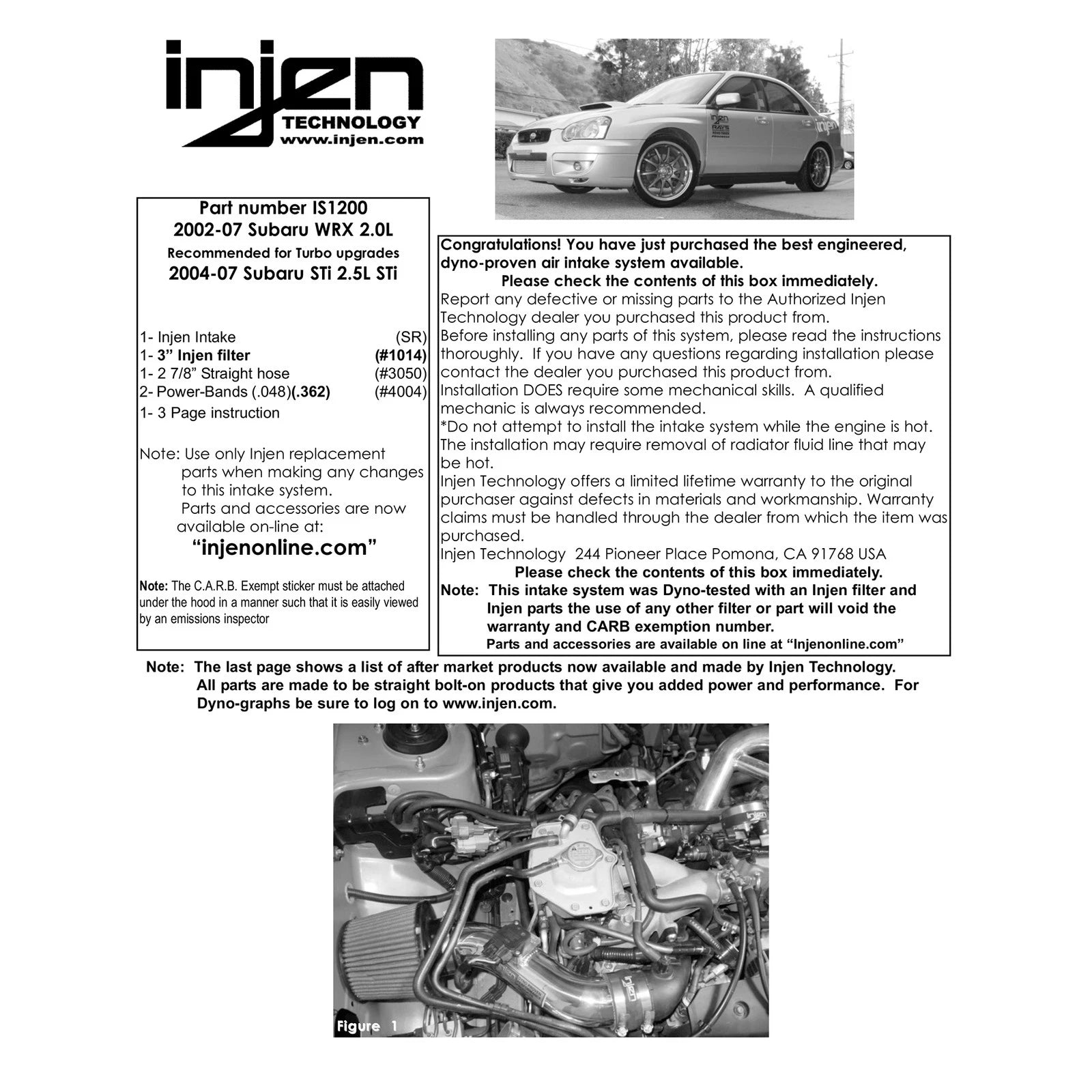 Injen Polished Short Ram Intake | 2002-2007 Subaru WRX/STi (IS1200P)