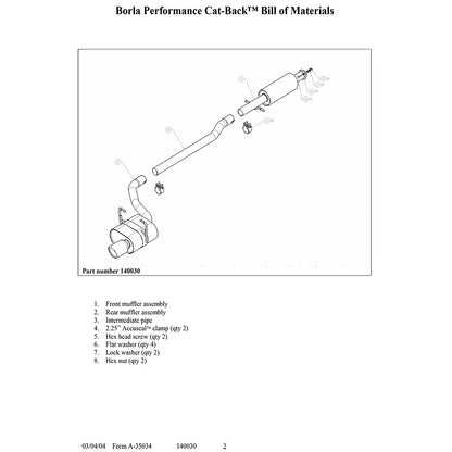 Borla Cat-Back Exhaust System - Touring | 2002-2007 Mini Cooper 1.6L (140030)
