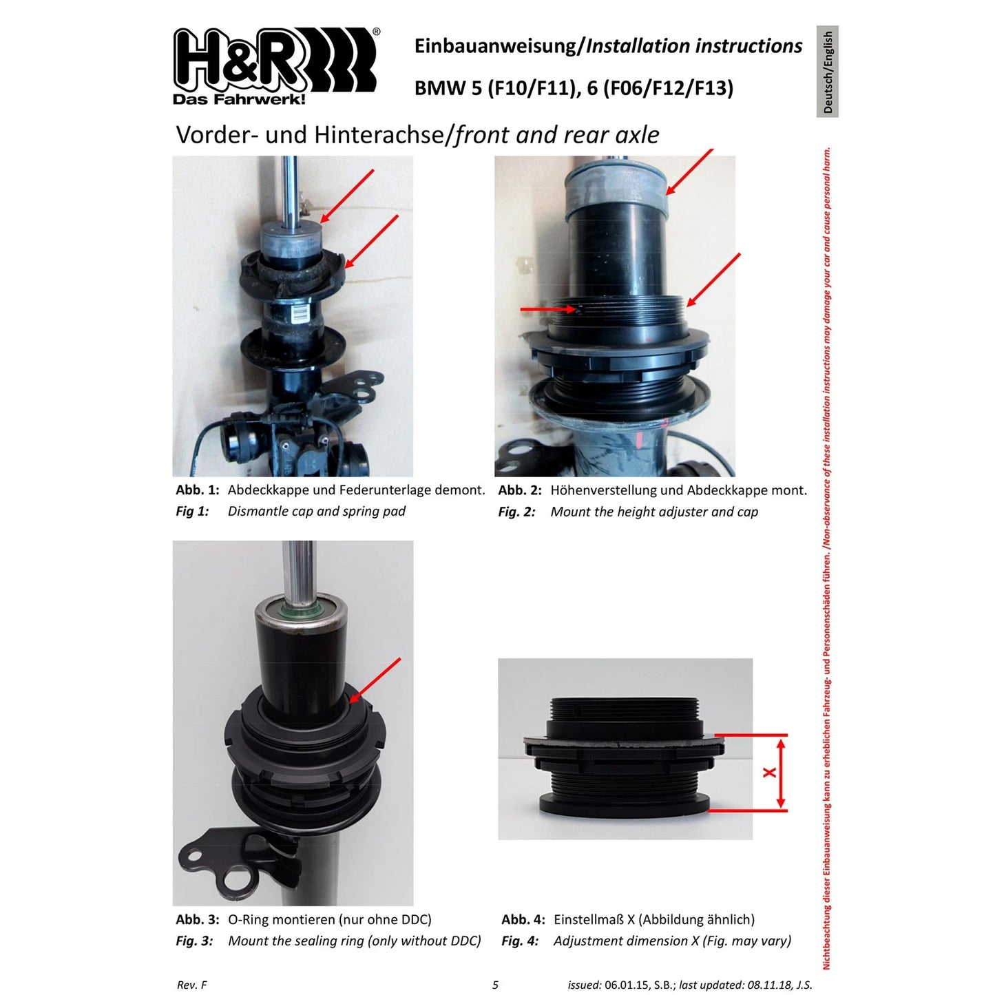 H&R VTF Adj Springs BMW 535d 14-16 | EDC (F10) (23000-1)