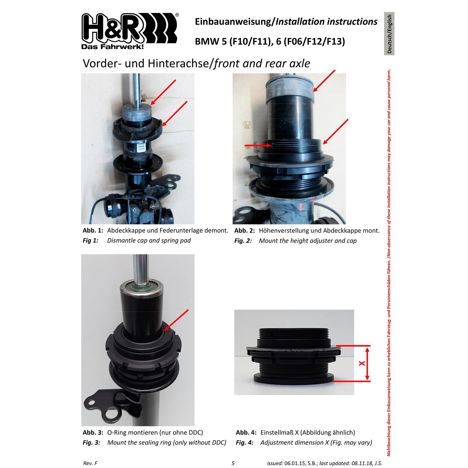 H&R VTF Adj Springs BMW 535d 14-16 | EDC (F10) (23000-1)