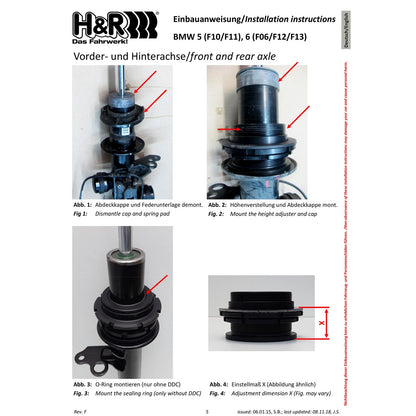 H&R VTF Adj Springs BMW 535d 14-16 | EDC (F10) (23000-1)