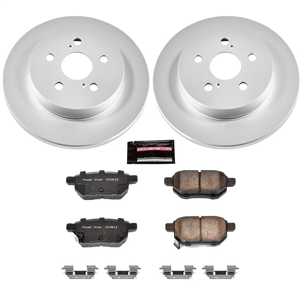 PowerStop CRK4736 Rear Disc Brake Kit Pads Set for 2014-19 Corolla / 17-22 Prius