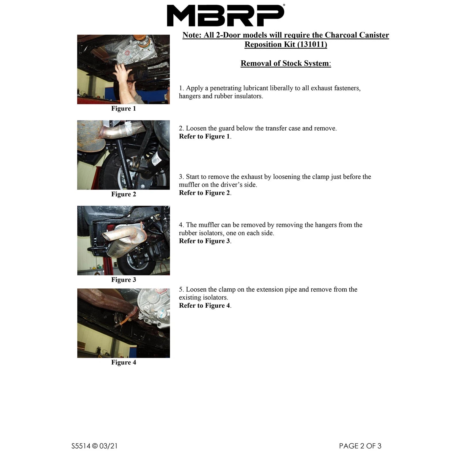 MBRP 2.5in Cat-Back Muffler Before Axle Off-Rd Tail Pipe | Jeep JK 3.8L V6 (07-11) (S5514BLK)