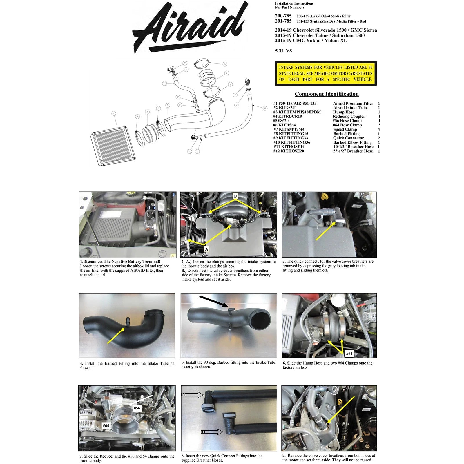 Airaid Jr. Intake Kit | Chevrolet Silverado / GMC Sierra / Suburban 5.3L (14-15) (201-785)