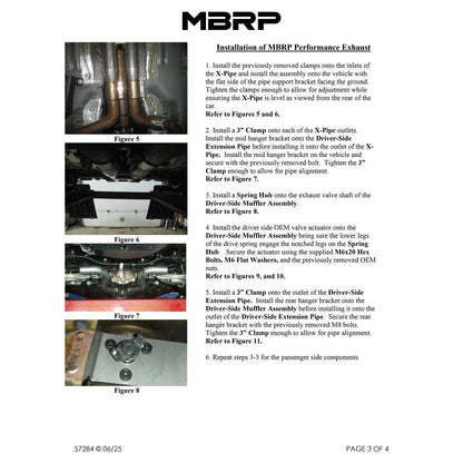 MBRP 2024 Ford Mustang Dark Horse 3in Dual Split Rear Exit Exhaust w/ Quad CF Tips | Ford Mustang (24+) (S72843CF)