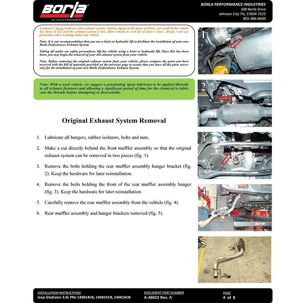 Borla Cat-Back Exhaust System - S-Type | 2020-2020 Jeep Gladiator 3.6L (140814CB)