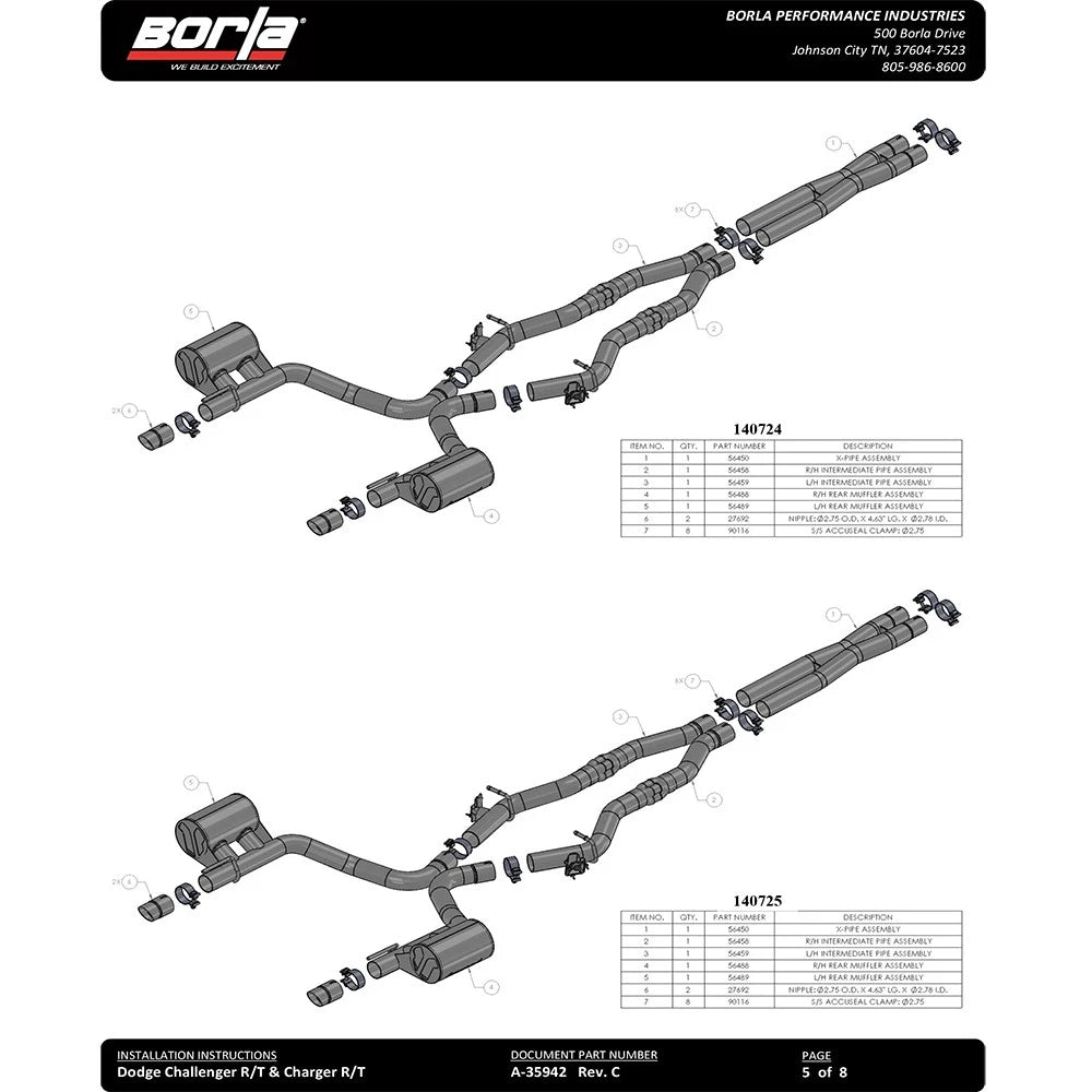 Borla Cat-Back Exhaust System - ATAK | 2016-2018 Dodge Challenger 5.7L (140714)