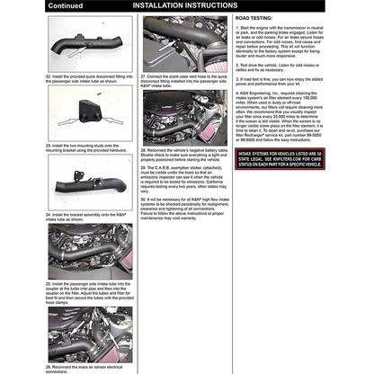 K&N 57-3093 Performance Cold Air Intake Kit for 2016-2017 Cadillac ATS-V 3.6L V6