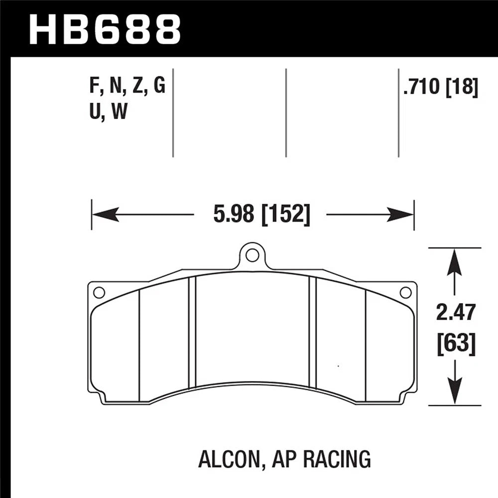 Hawk AP Racing/Stop Tech Universal Performance Compound Racing Brake Pads