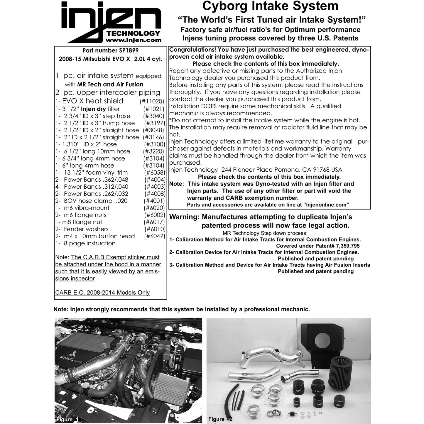 Injen Black Short Ram Intake System | Evo X (08+) (SP1899BLK)