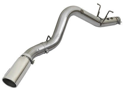aFe 5in Large Bore HD 409-SS DPF-Back Exhaust w/Polished Tip | GM Duramax V8-6.6L L5P 2017 (49-44085-P)