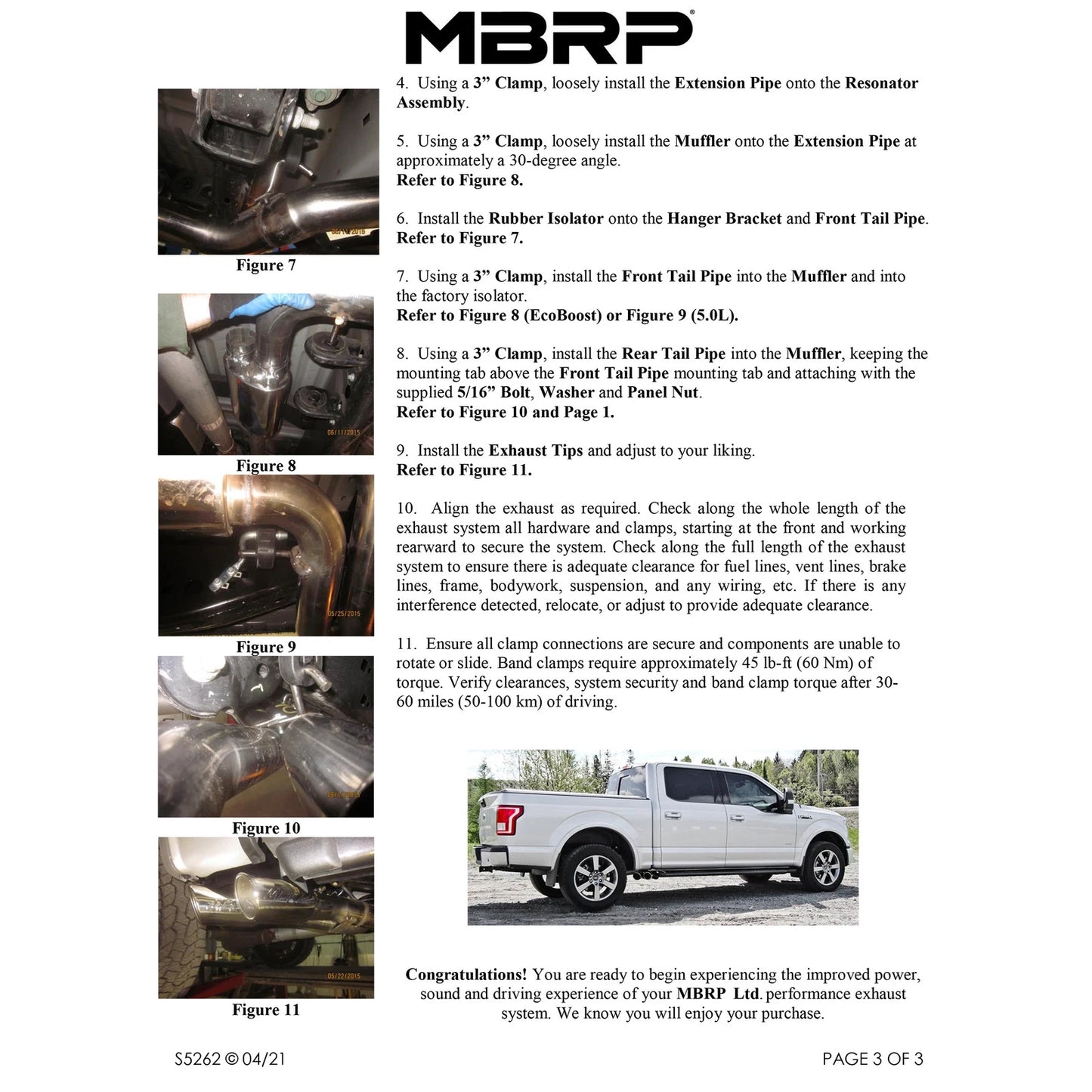 MBRP 3in Cat-Back Pre-Axle Dual Outlet Exhaust w/ 4in OD Tips | Ford F150 (15-20) (S5262AL)