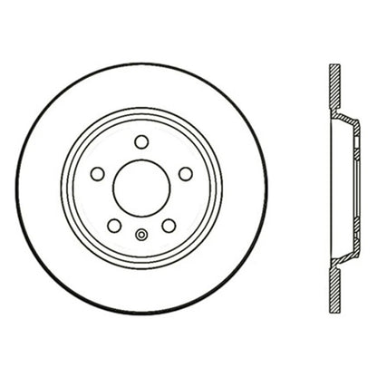 StopTech 127.33127L Rear Left Drilled Disc Brake Rotor for 2009-19 A4 / 09-17 Q5