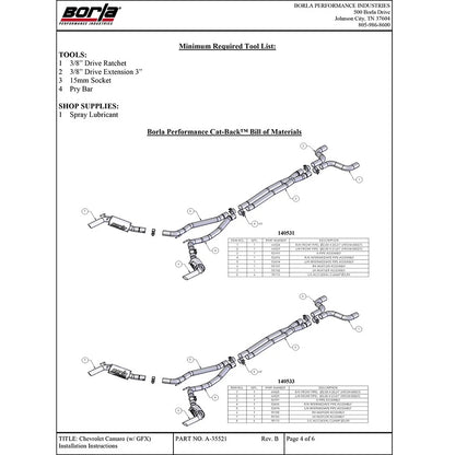 Borla Cat-Back Exhaust System - ATAK | 2010-2013 Chevrolet Camaro 6.2L (140378)