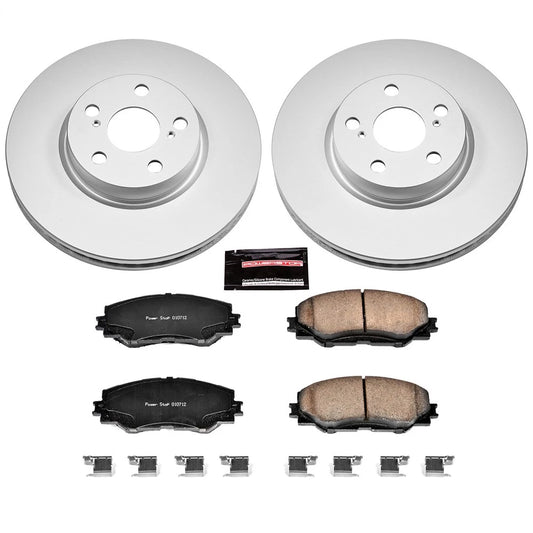 PowerStop CRK4669 Front Disc Brake Kit Rotors Pads for 08-14 xD / 09-19 Corolla