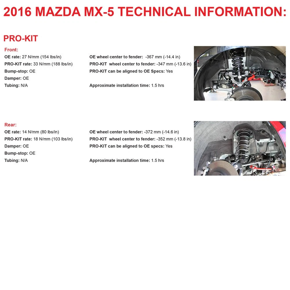 Eibach Pro-Kit Springs | 2016 Mazda MX-5 Miata (E10-55-019-01-22)