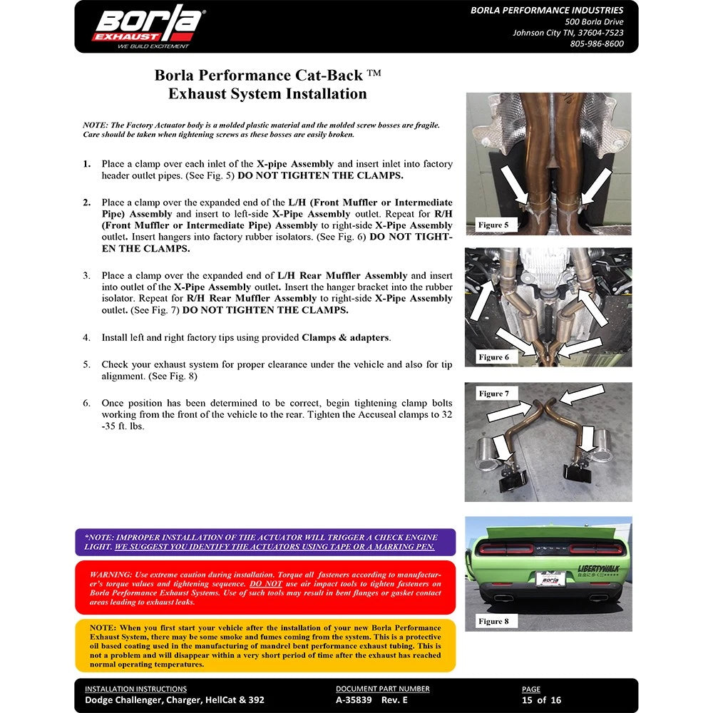 Borla Cat-Back Exhaust System - ATAK | 2015-2020 Dodge Charger 6.4L (140675)