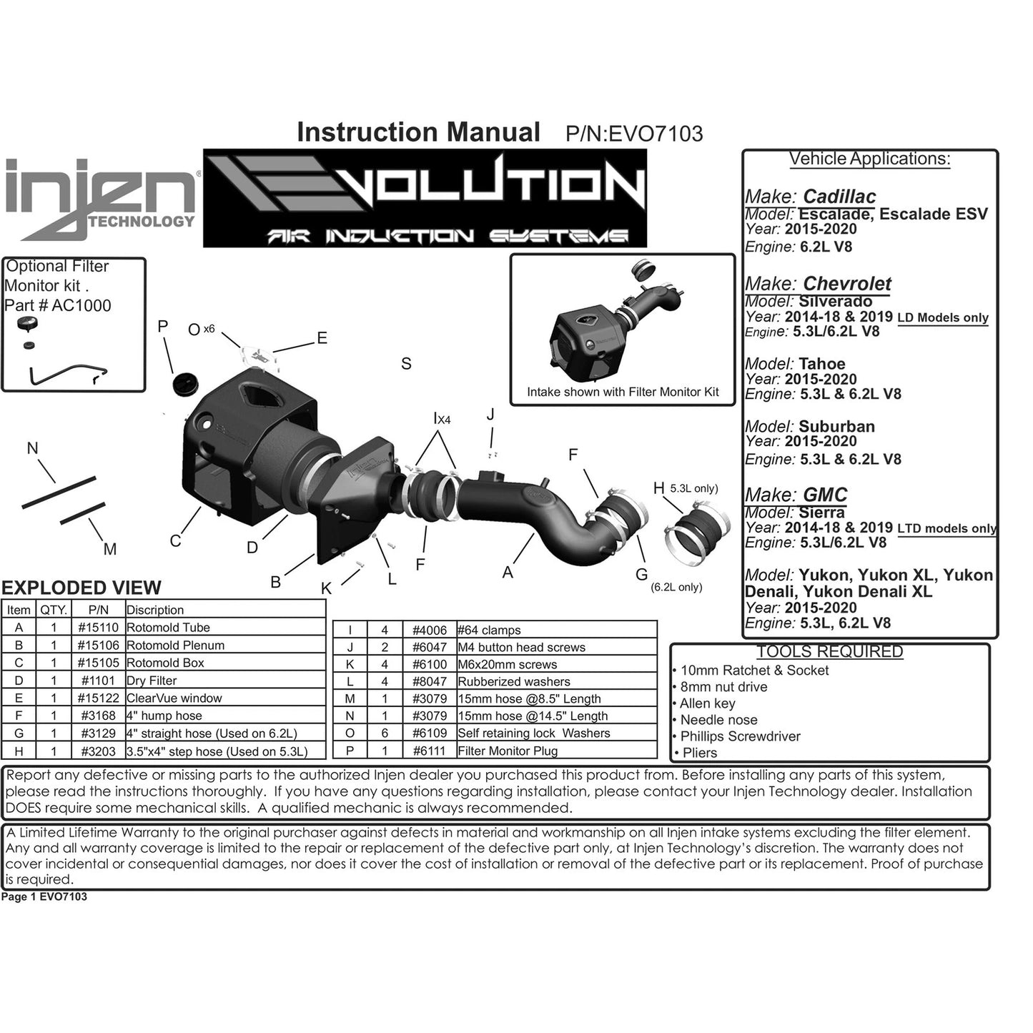 Injen Evolution Air Intake | Cadillac Escalade (15-19) (EVO7103)