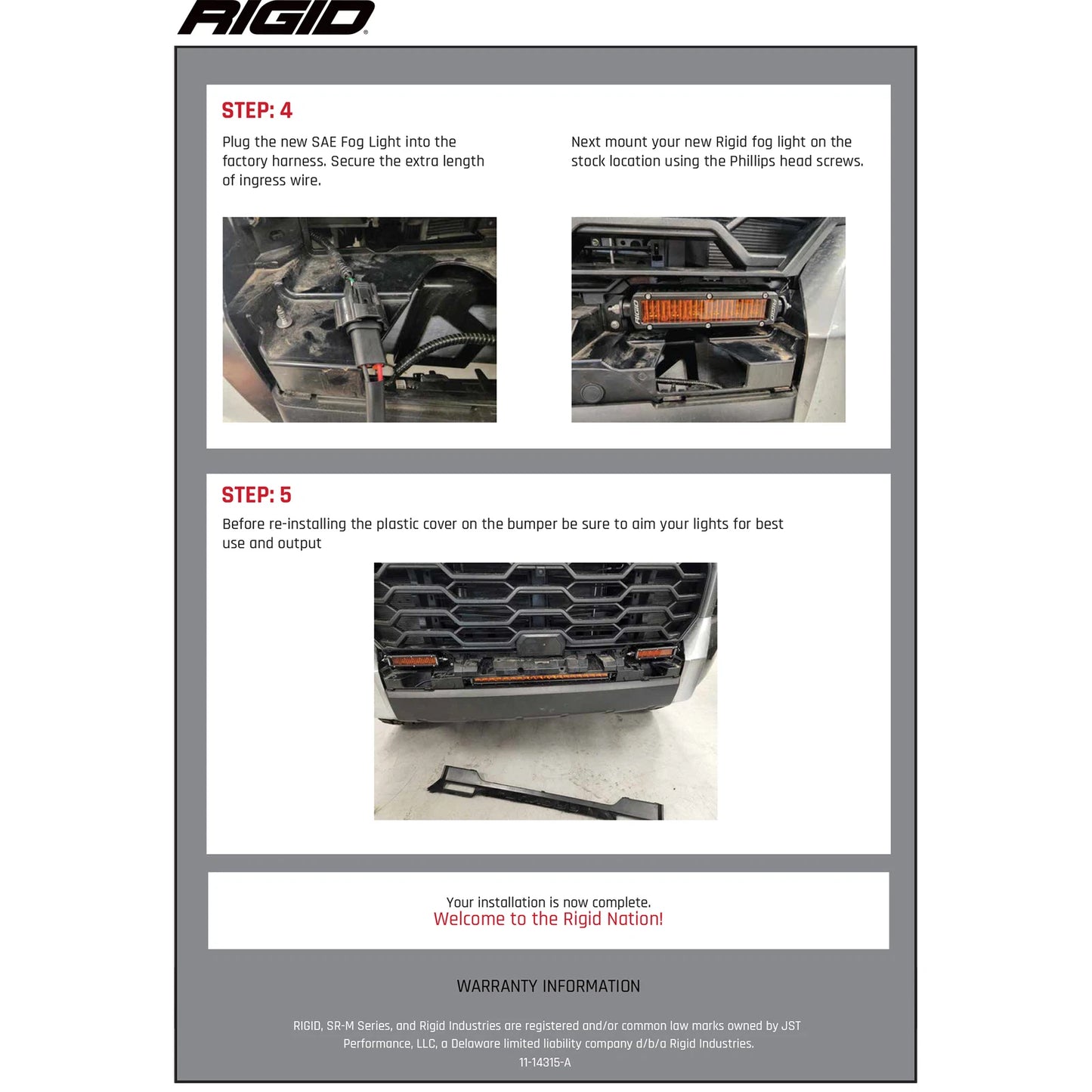 Rigid 37201 SR-Series PRO DOT SAE Yellow Fog LED Lights Kit Set for 22-24 Tundra